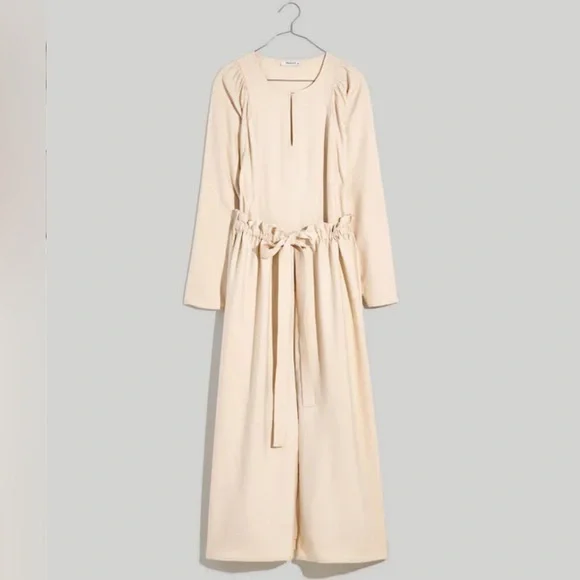 Madewell Tie-Front Paperbag Midi Dress - Picture 3 of 3